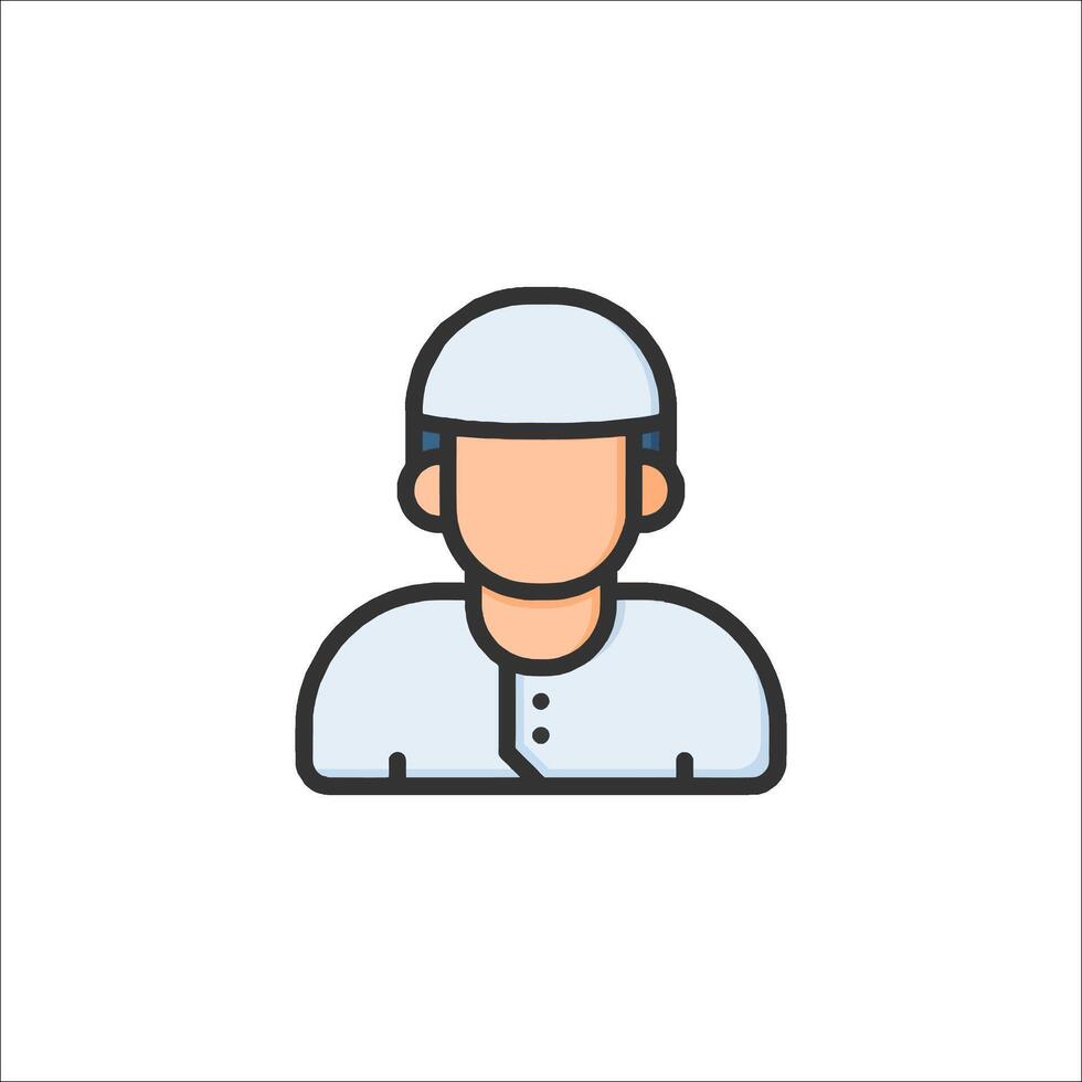 A man in a cap and hat icon vector