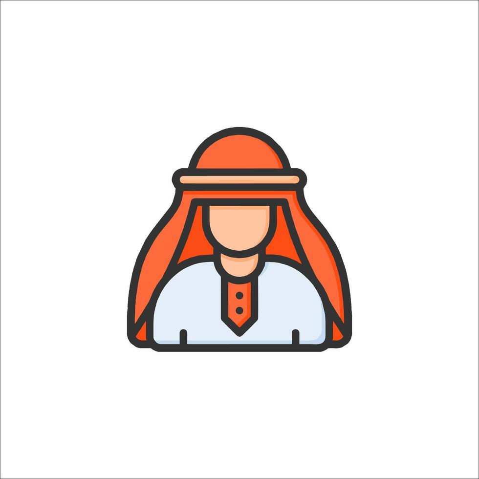 Arabic man icon in line style vector