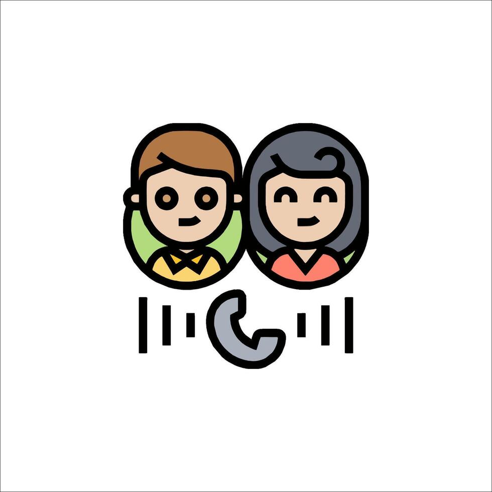 A couple is talking on the phone icon vector