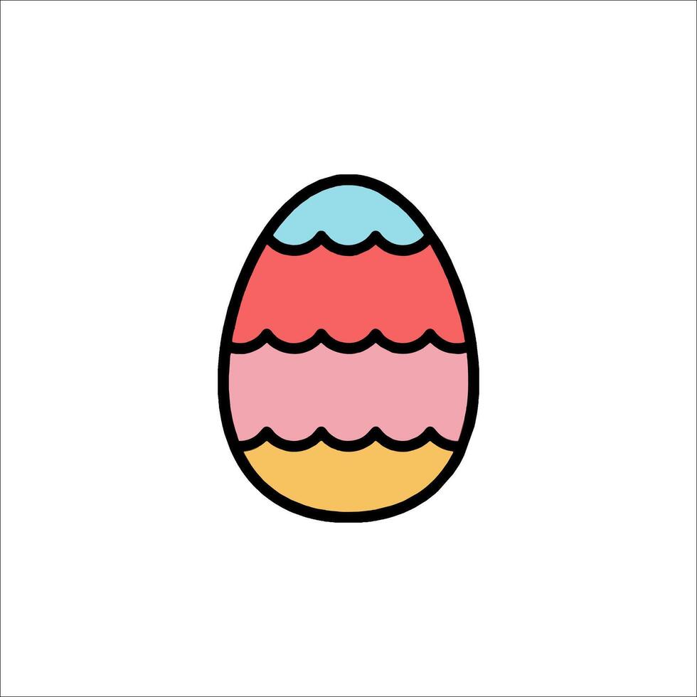 An easter egg icon with a colorful design vector