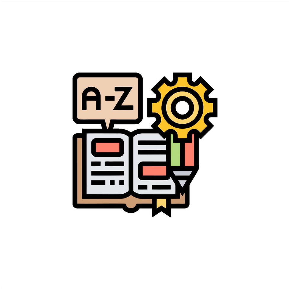 An open book with a clock and a sign that says a z vector
