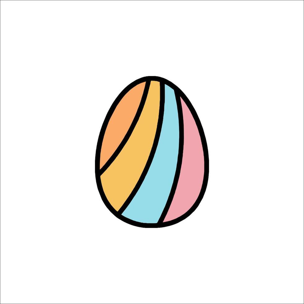 An easter egg icon with a colorful stripe vector