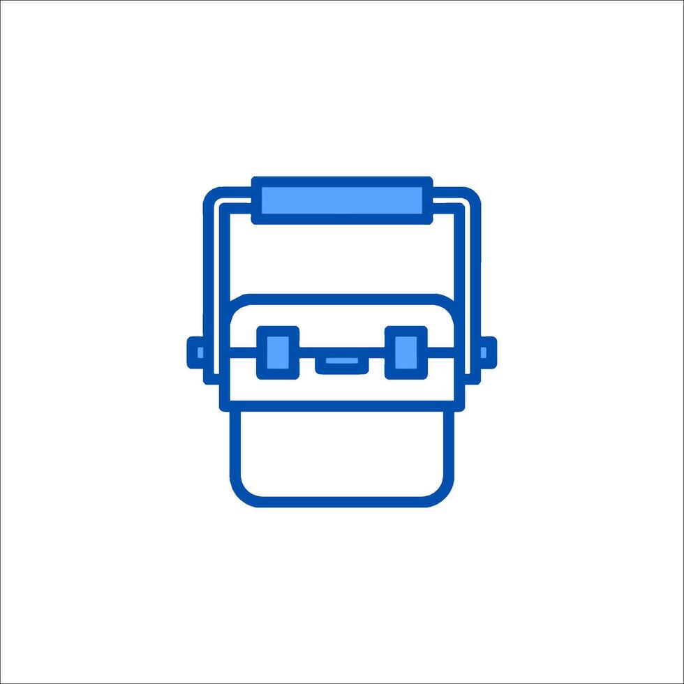 A blue icon of a suitcase on a white background vector