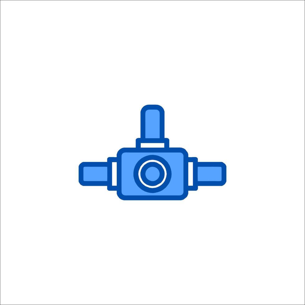 A blue valve icon on a white background vector