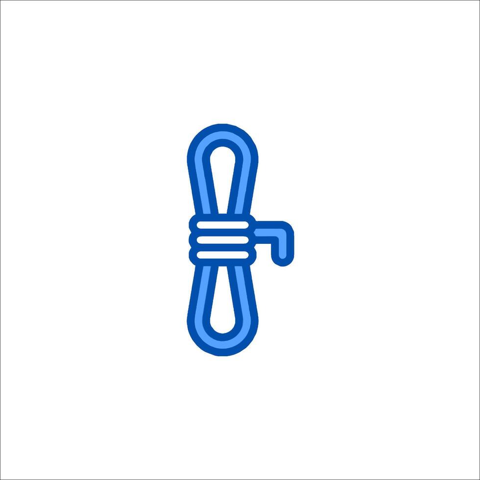 A blue rope with a knot on it vector
