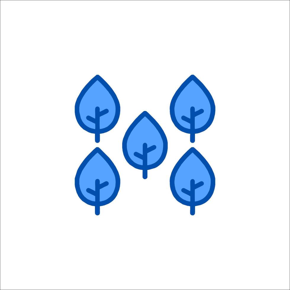 A group of four blue leaves on a white background vector