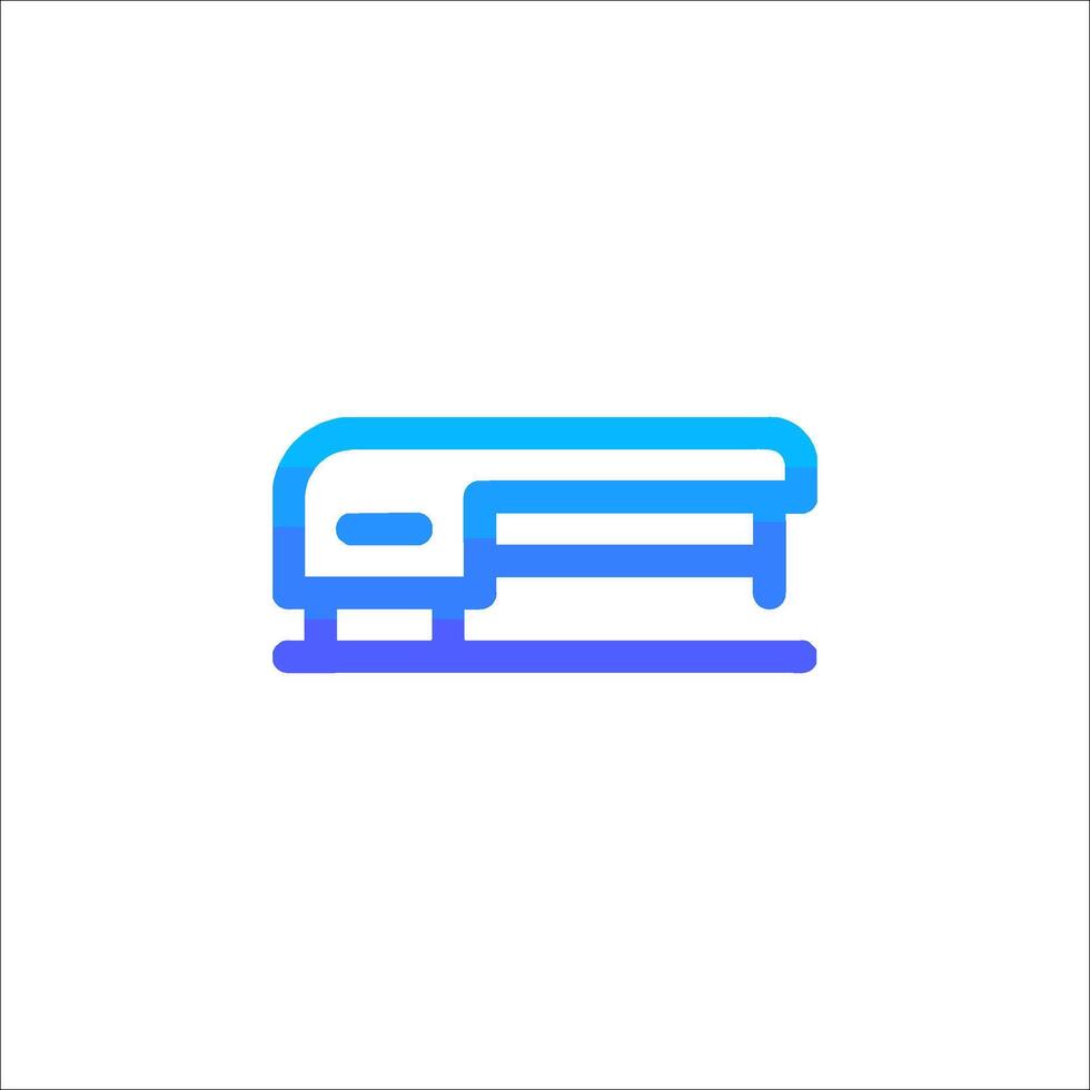 A blue and purple icon of a printer vector