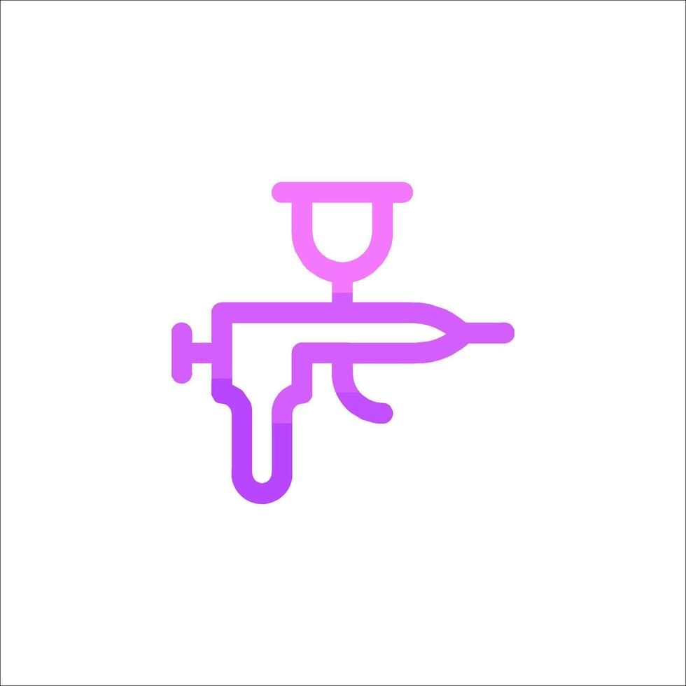 A purple and pink outline of a gun vector