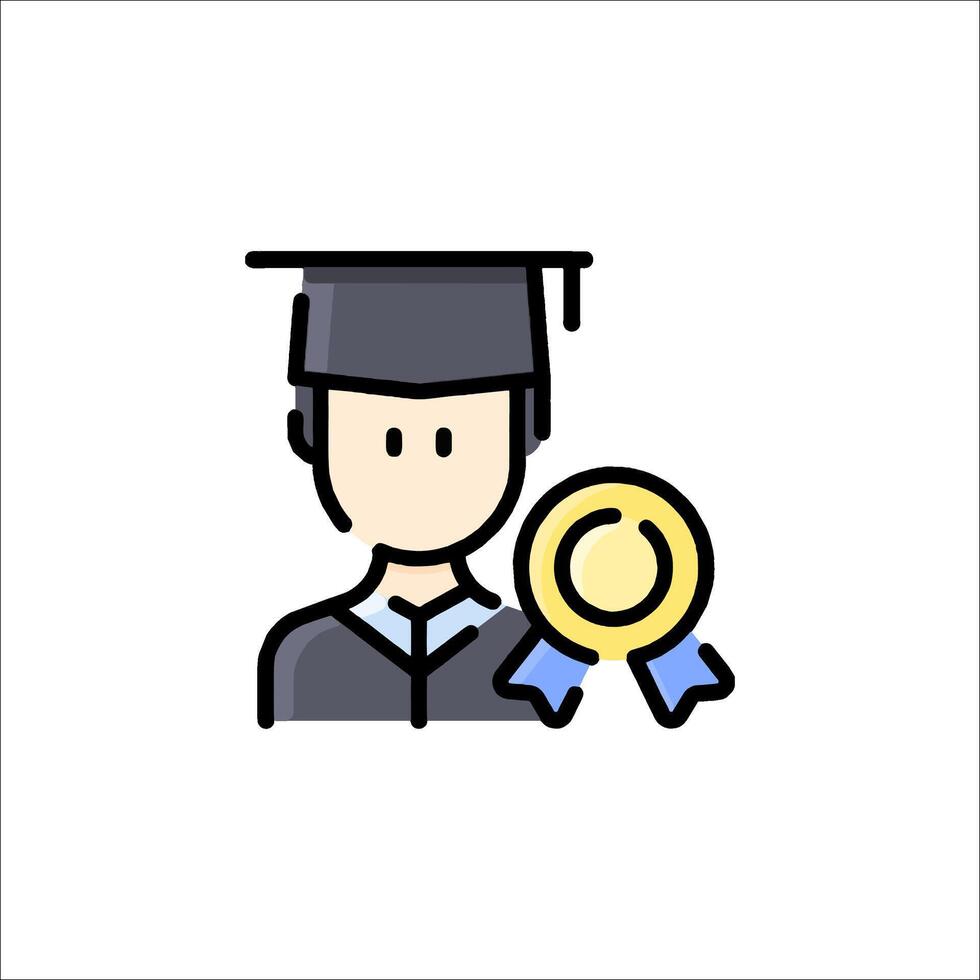 Graduation icon with a man in a graduation cap vector