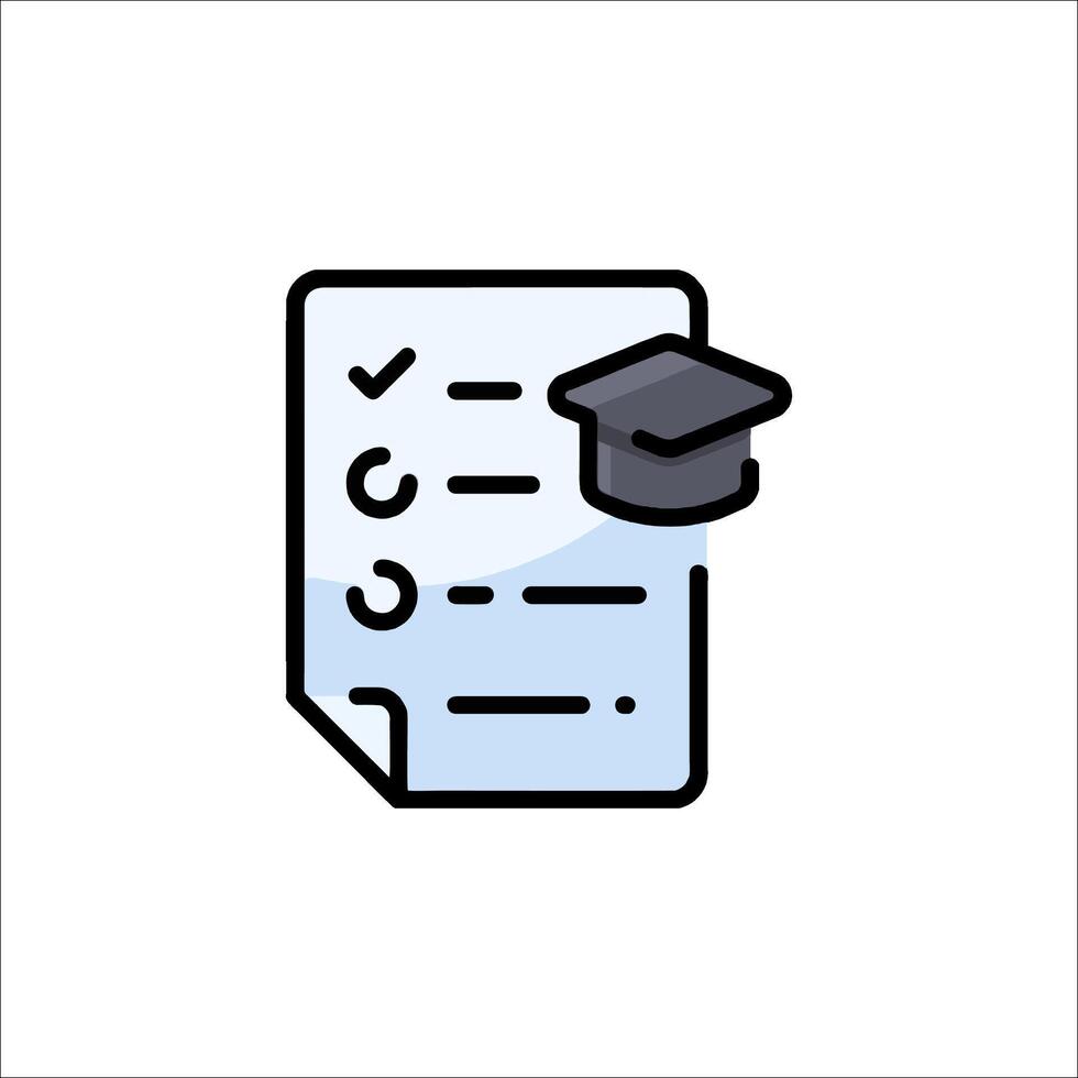 Graduation cap icon on a checklist illustration vector