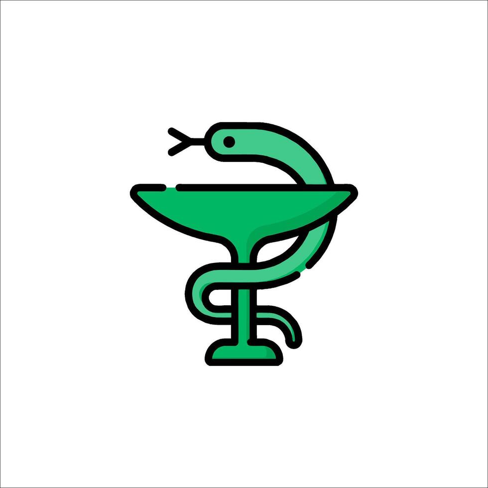 A snake in a glass of water icon vector