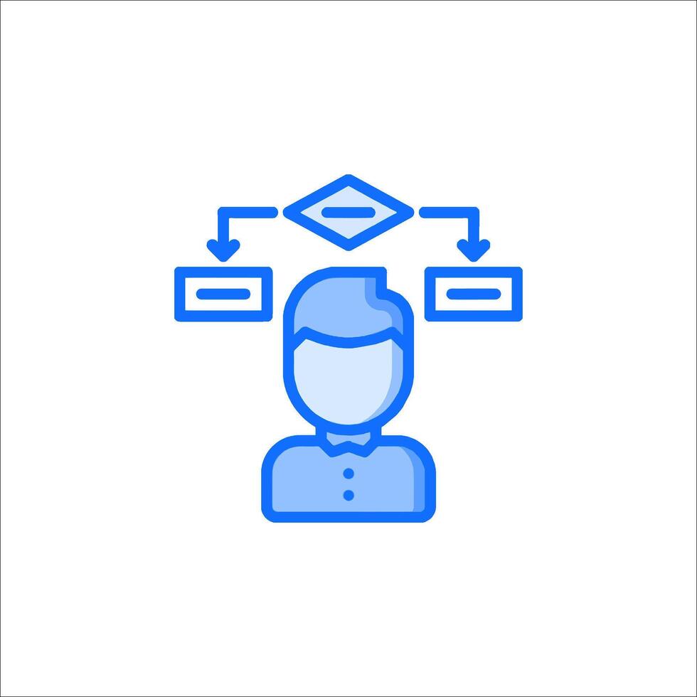 A man with a blue line icon on his head vector