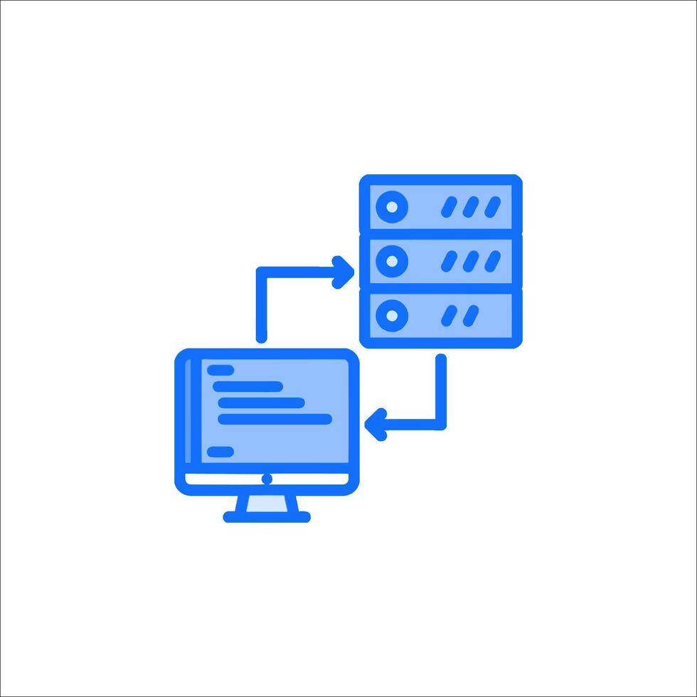 A computer with a server on top of it vector