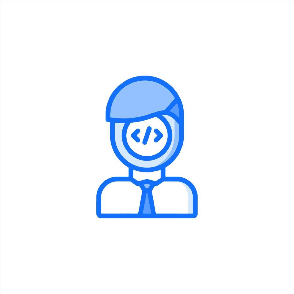 A man with a computer icon on his face vector