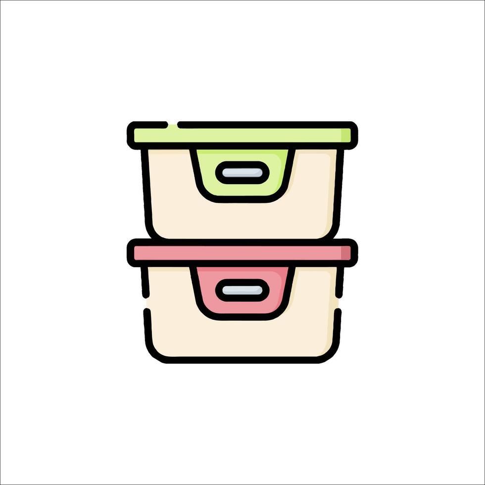 Two boxes stacked on top of each other with a lid vector