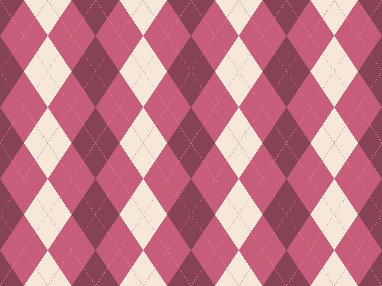 Elegant argyle pattern in soft pink and cream tones. Perfect for backgrounds, textiles, or branding. This classic design offers a sophisticated and timeless aesthetic. vector