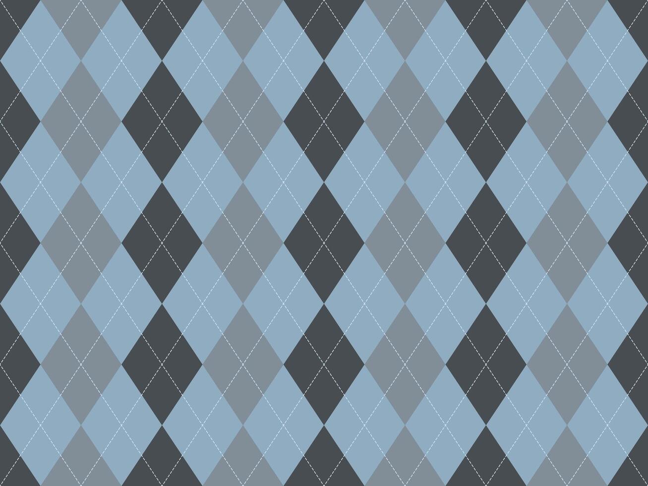 Elegant argyle pattern in muted blues and grays. Perfect for backgrounds, textiles, or branding. Subtle yet sophisticated design evokes classic style and timeless appeal. vector