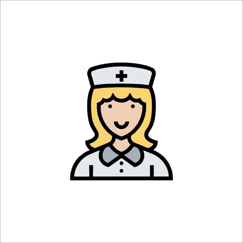 A nurse icon in a flat style vector