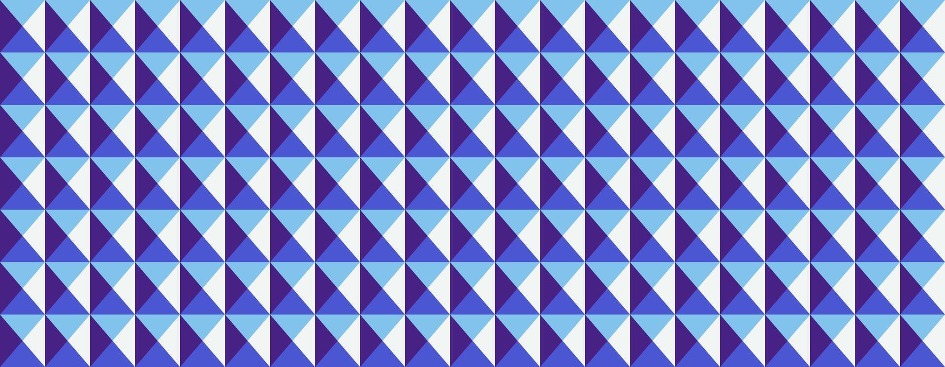 Abstract geometric background featuring a repeating pattern of interlocking triangles in shades of blue and white. vector