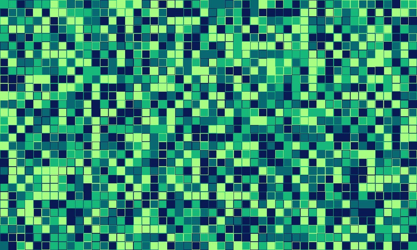 Abstract mosaic pattern of teal, green, and dark blue squares. Ideal for website backgrounds, tech presentations, or modern design projects. Represents data, technology, or pixelated art. vector
