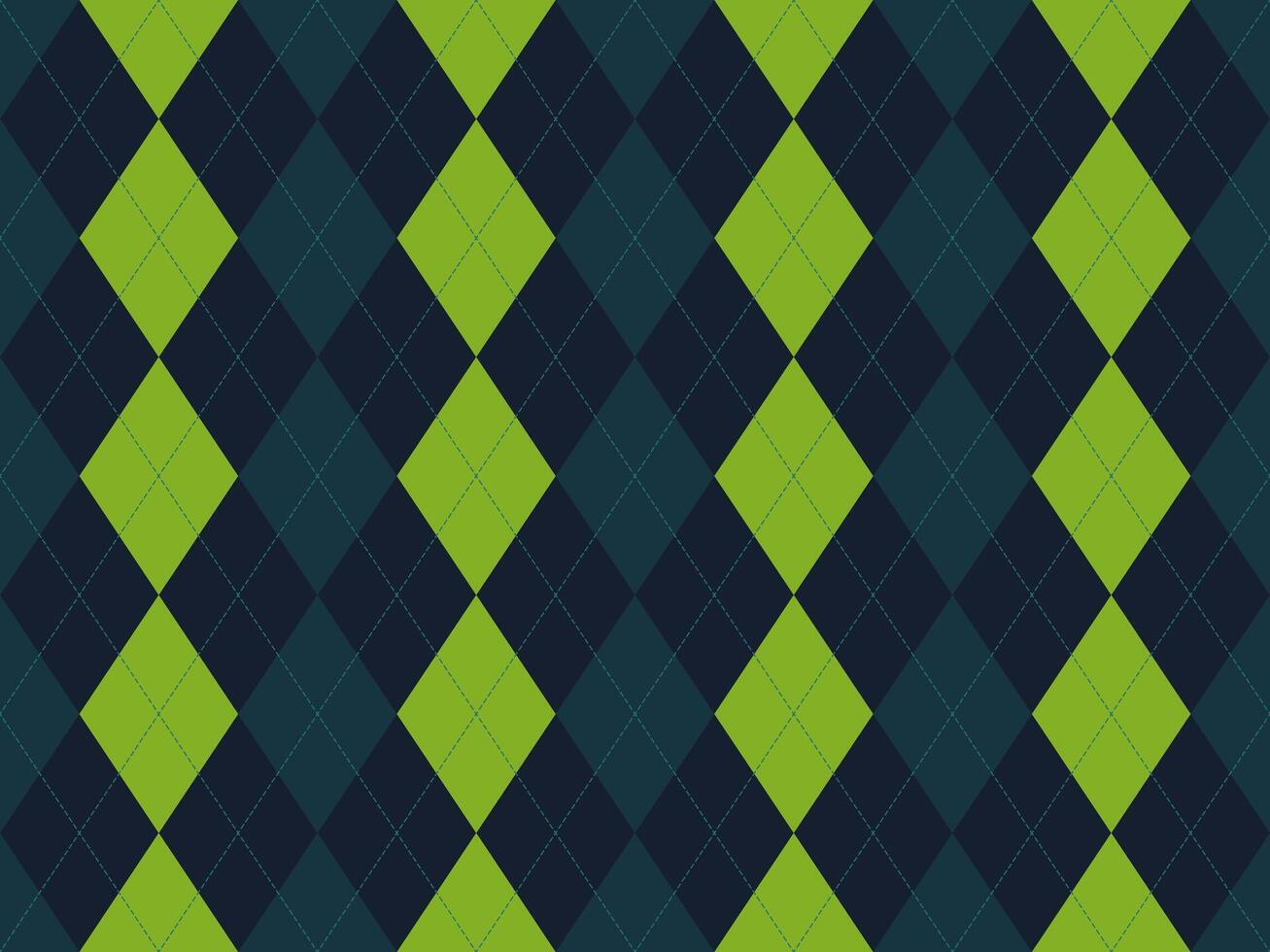Vibrant argyle pattern in lime green and dark teal. A classic design with modern color scheme, perfect for backgrounds, textiles, and website design. vector