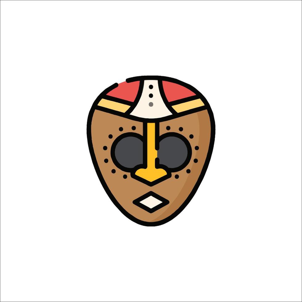 A cartoon mask with a red and white face vector