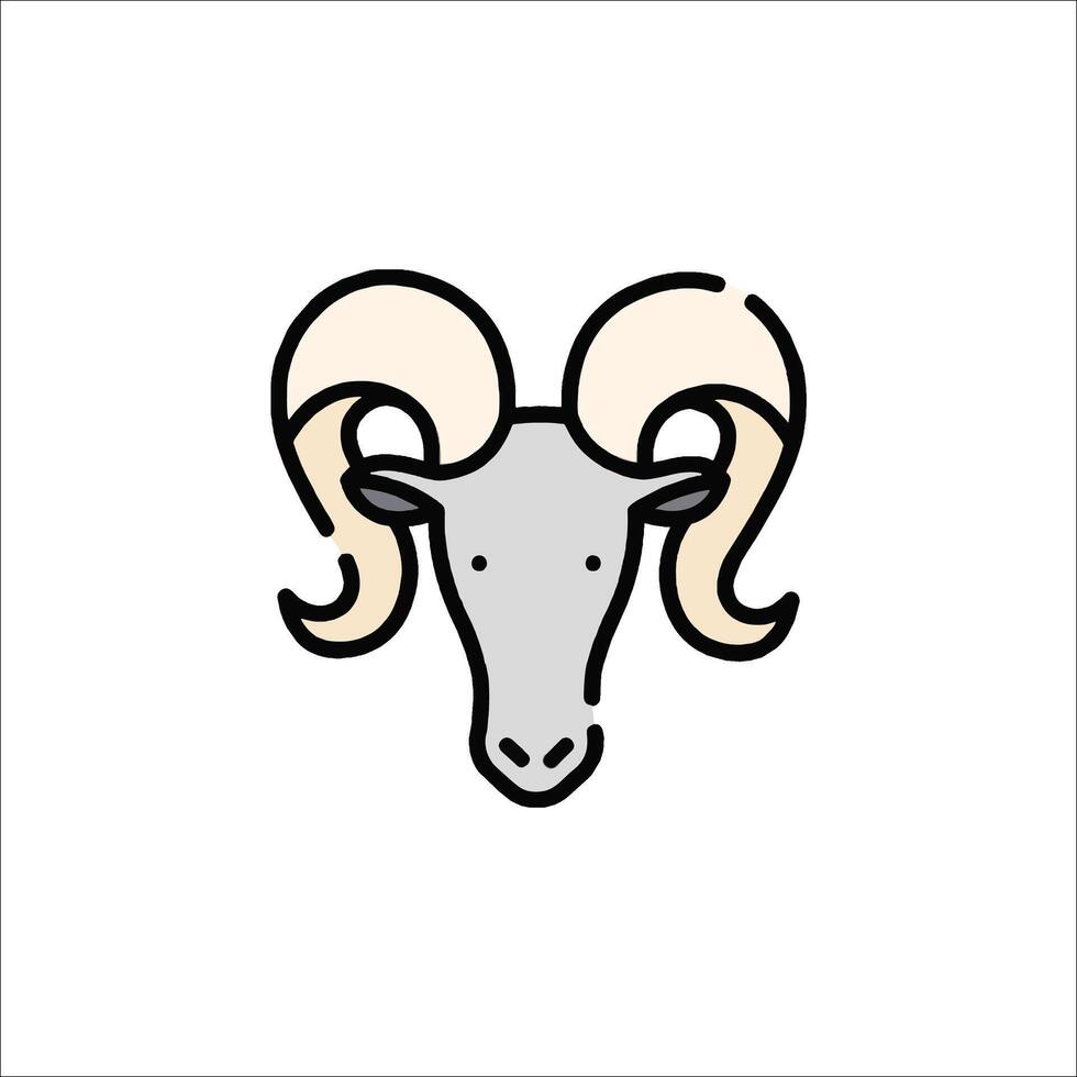A ram head with horns on a white background vector