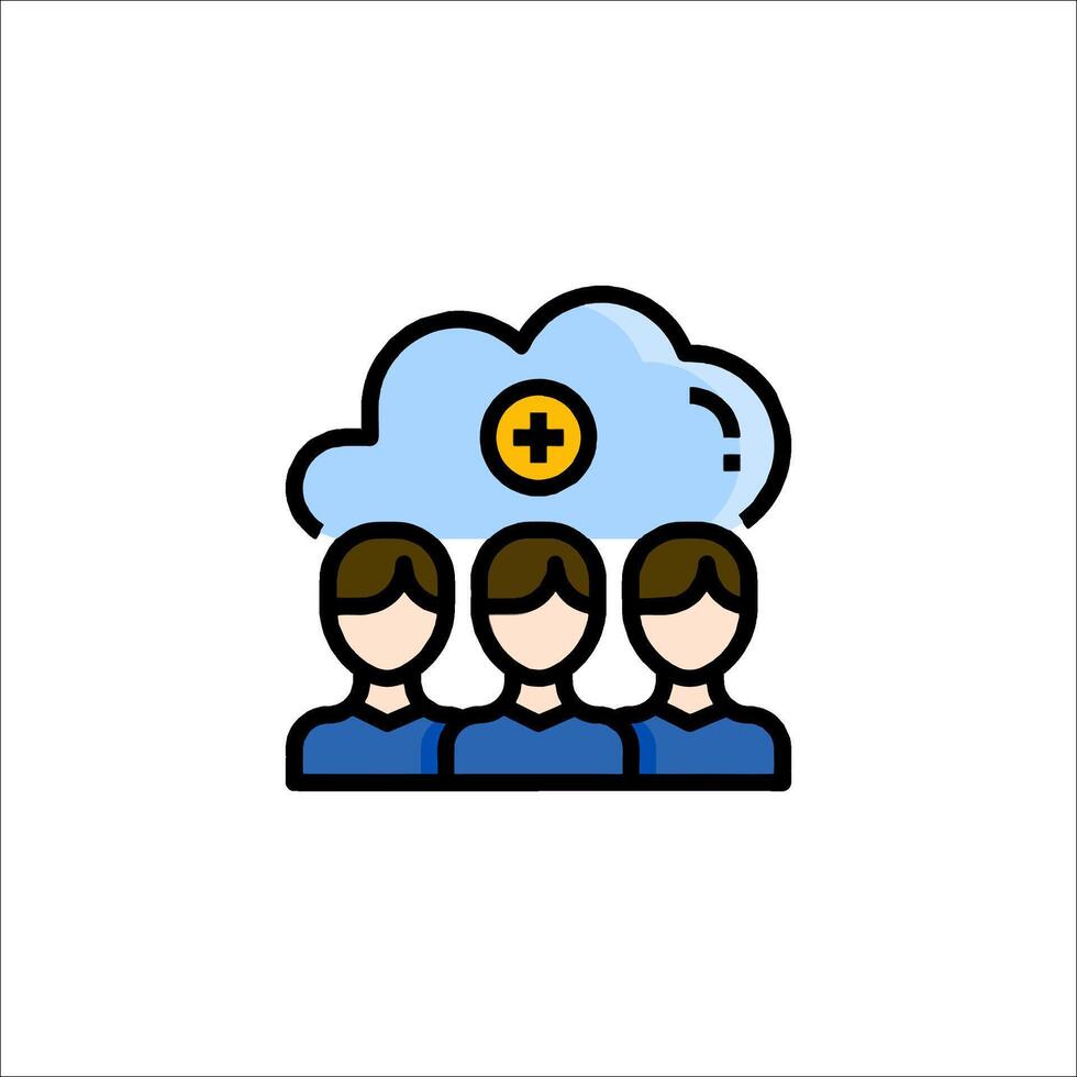 People in cloud icon vector