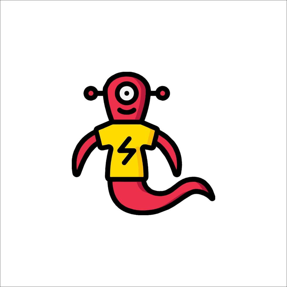 A cartoon character with a lightning bolt on its chest vector
