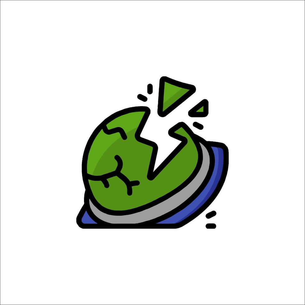 Earth is broken icon illustration vector