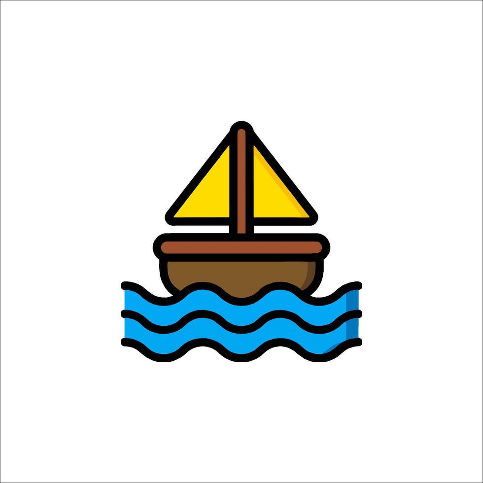 A boat with a sail on it in the ocean vector