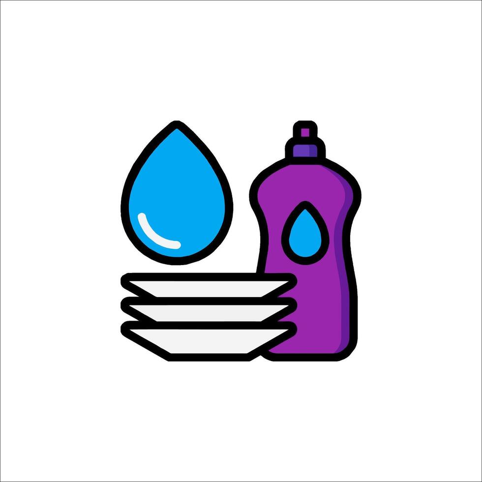A purple bottle and a blue drop of liquid vector