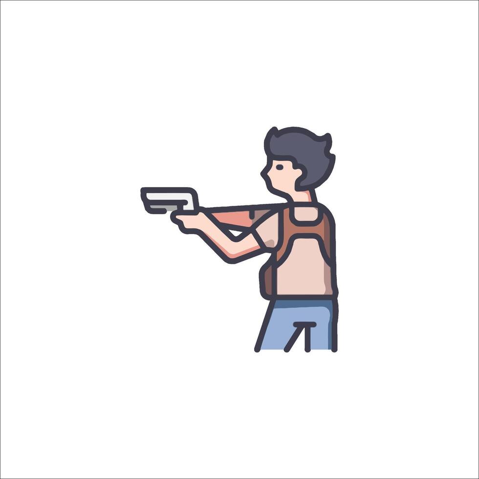 A man with a gun in his hand vector