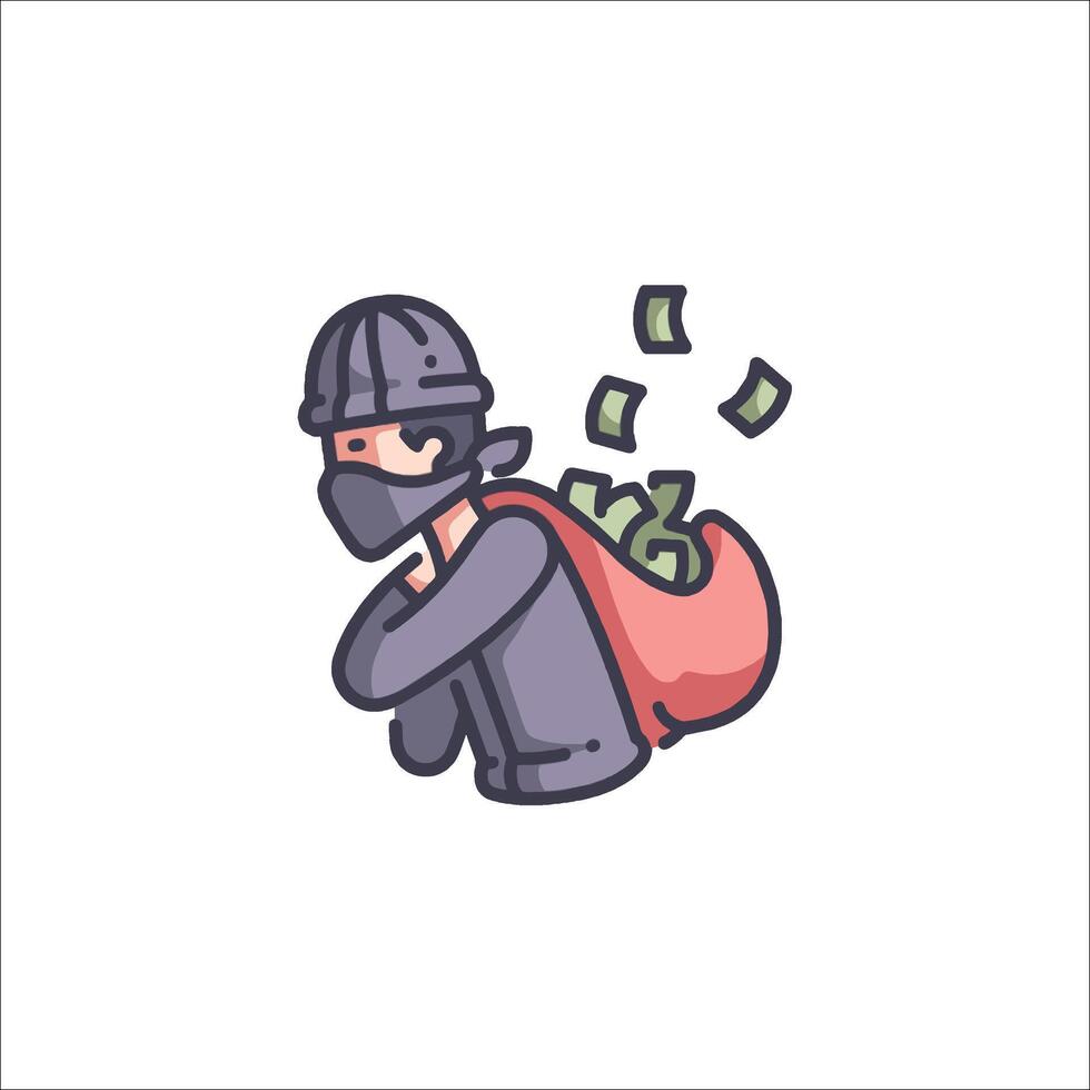 A man with a backpack and money in his hand vector