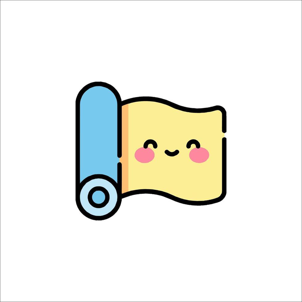 A cartoon roll of toilet paper with a smiley face vector