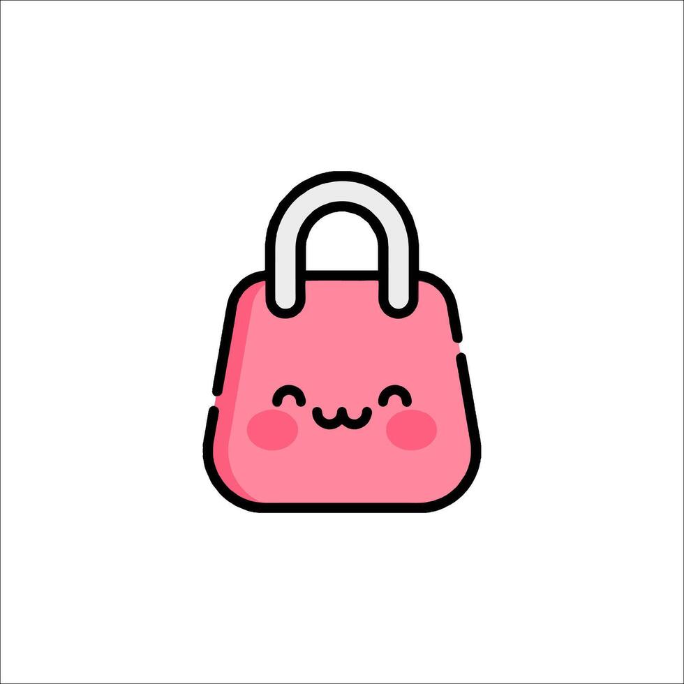 A cute pink bag with a smiley face vector