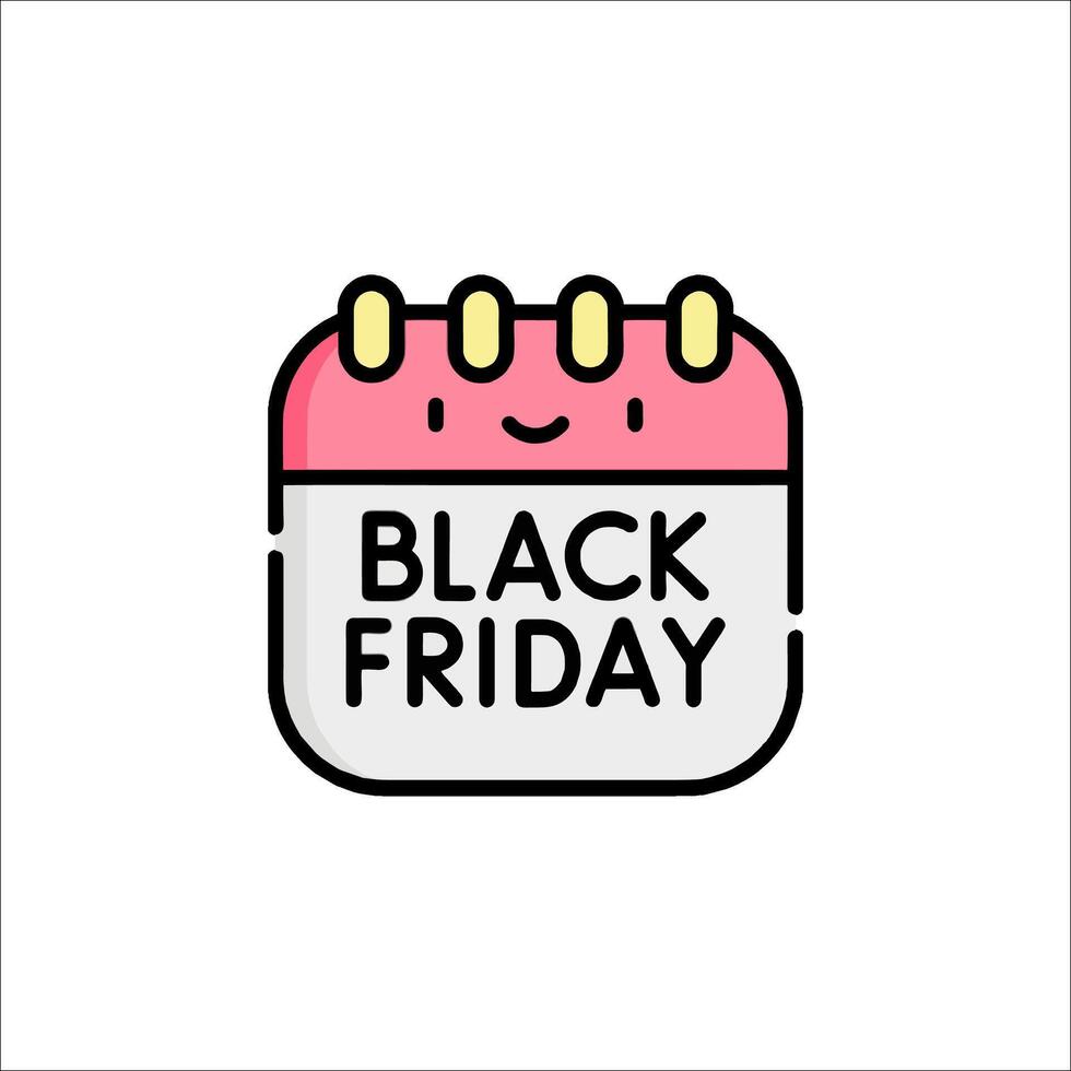 Black friday calendar icon illustration vector
