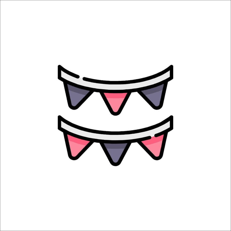 A pair of bunting flags on a white background vector