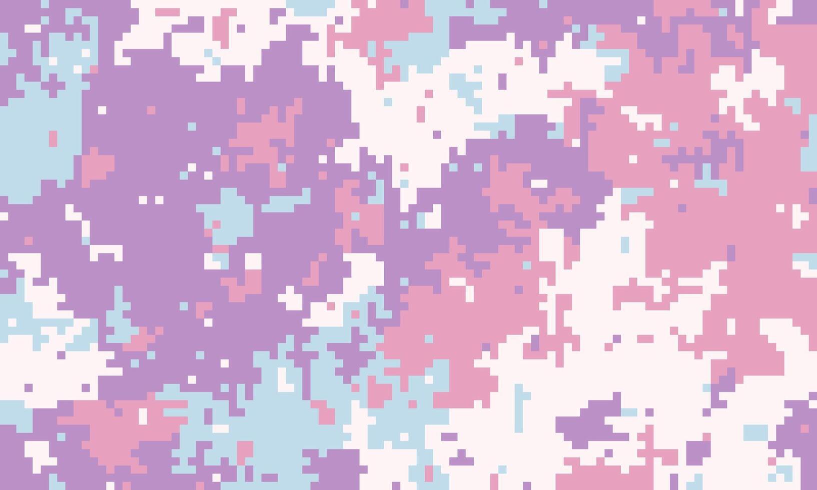 Abstract pastel pixelated camo pattern. Perfect for fashion, textile, website backgrounds, or playful designs. This dreamy, soft camouflage offers a unique and modern aesthetic. vector