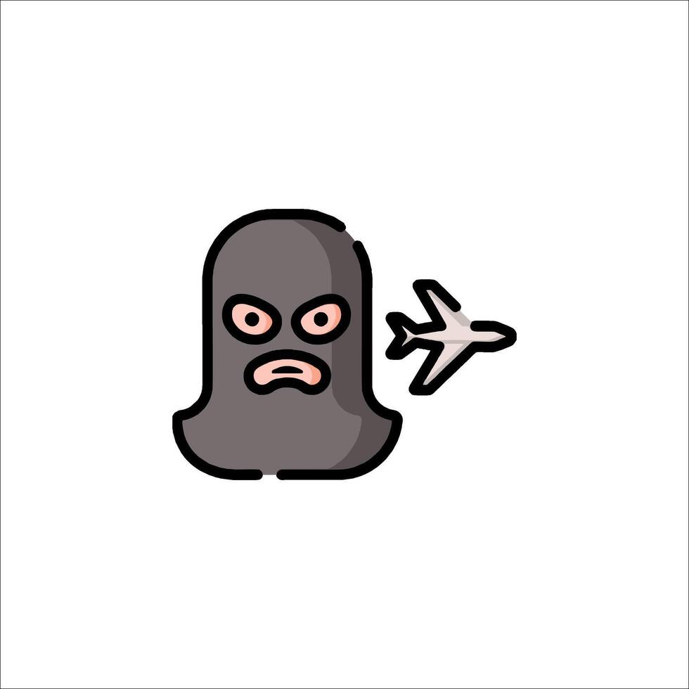 A cartoon character with a mask and an airplane vector