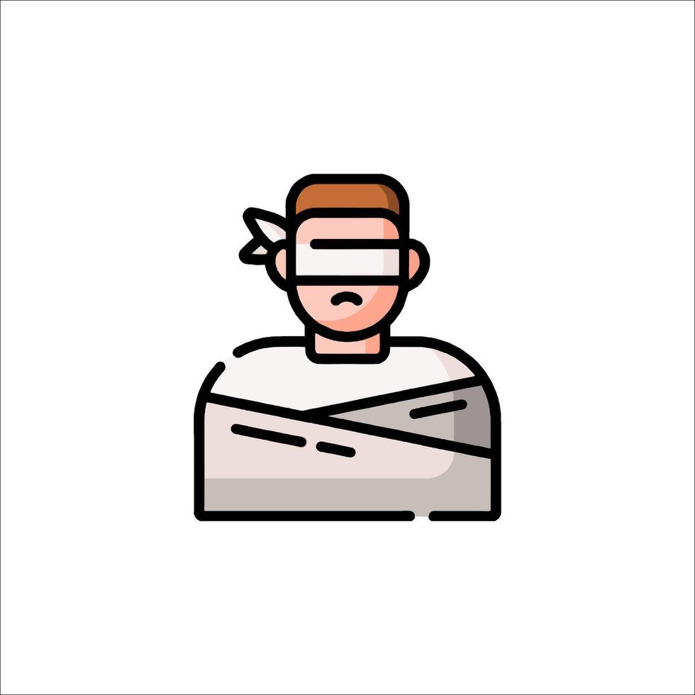 A man with bandages on his face vector
