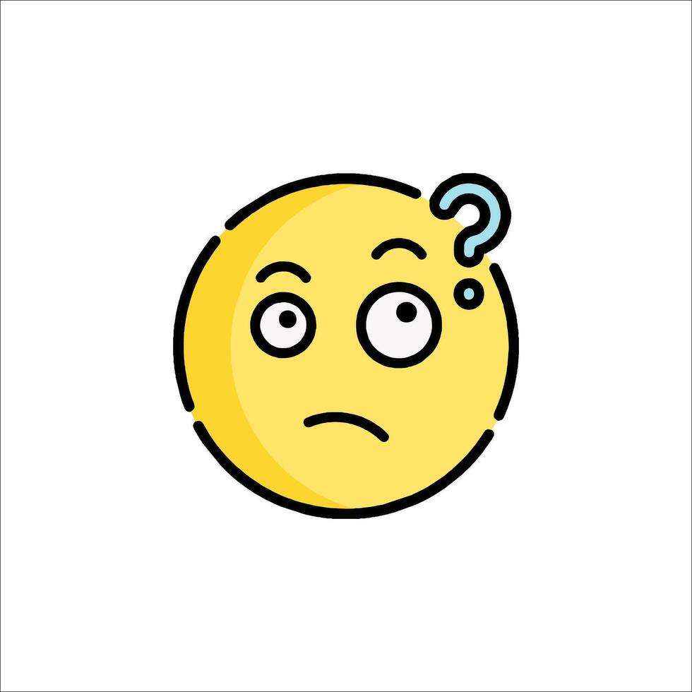 Question mark icon with a yellow smiley face vector