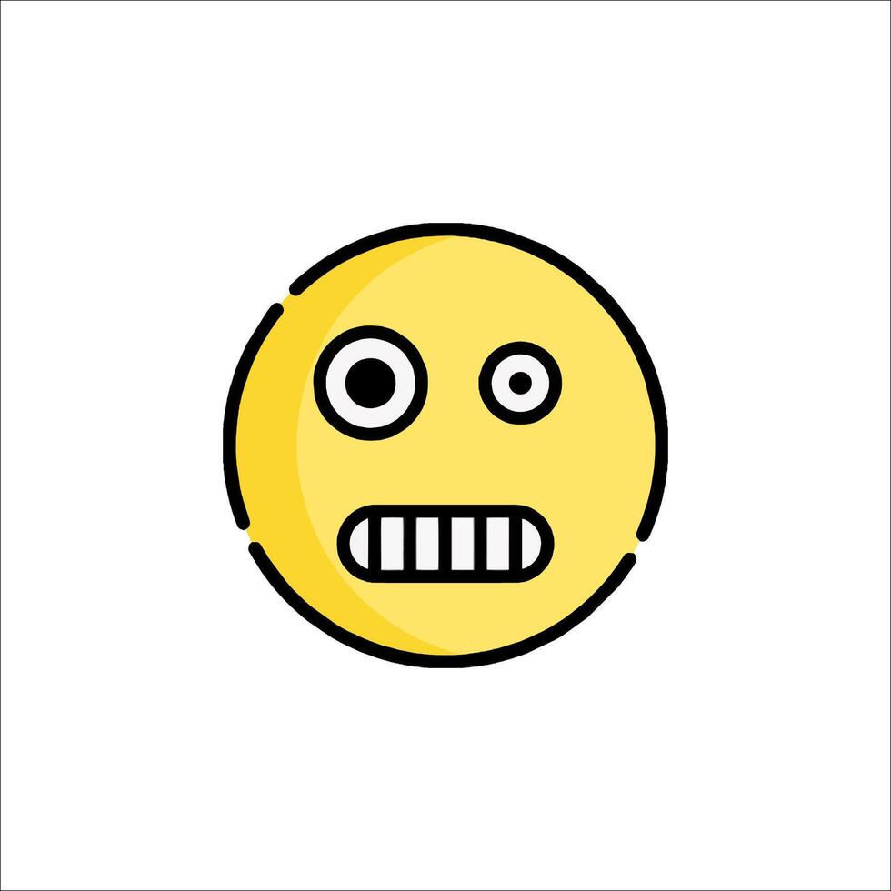 A yellow emoticion with a big eye vector