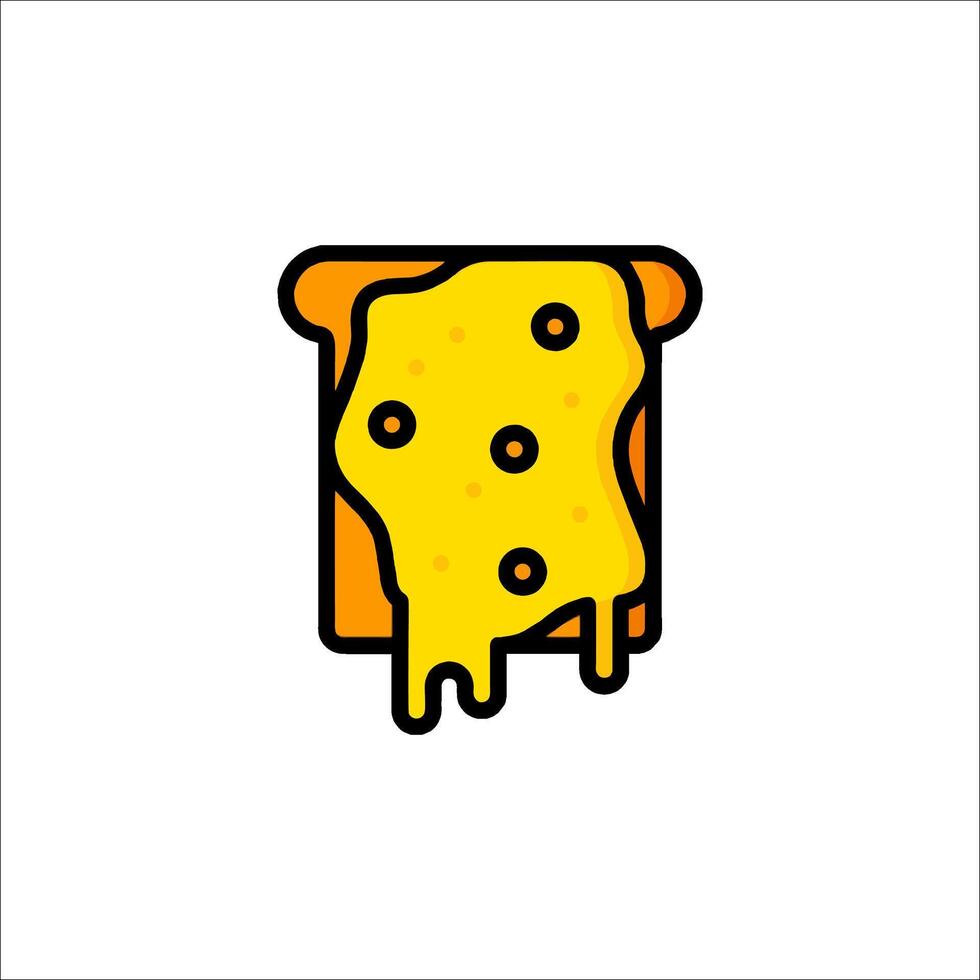 A piece of cheese with melted cheese on it vector
