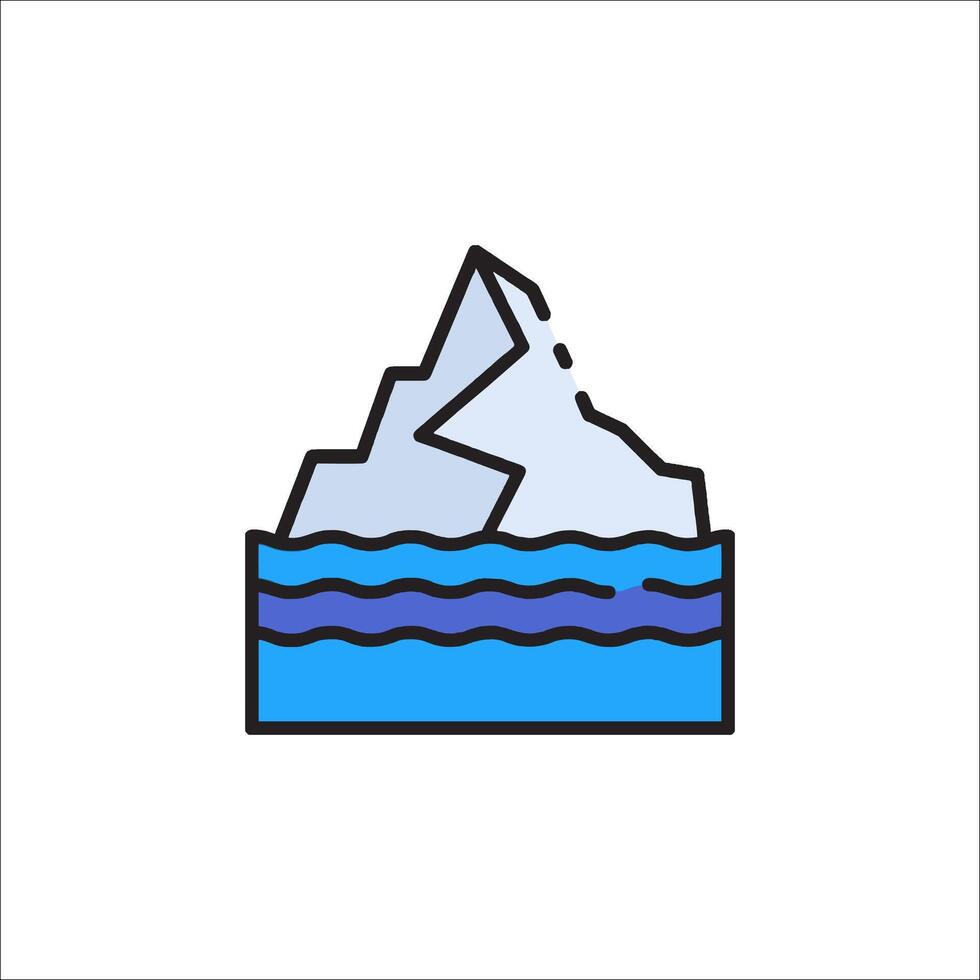 Iceberg icon in a blue and purple color vector