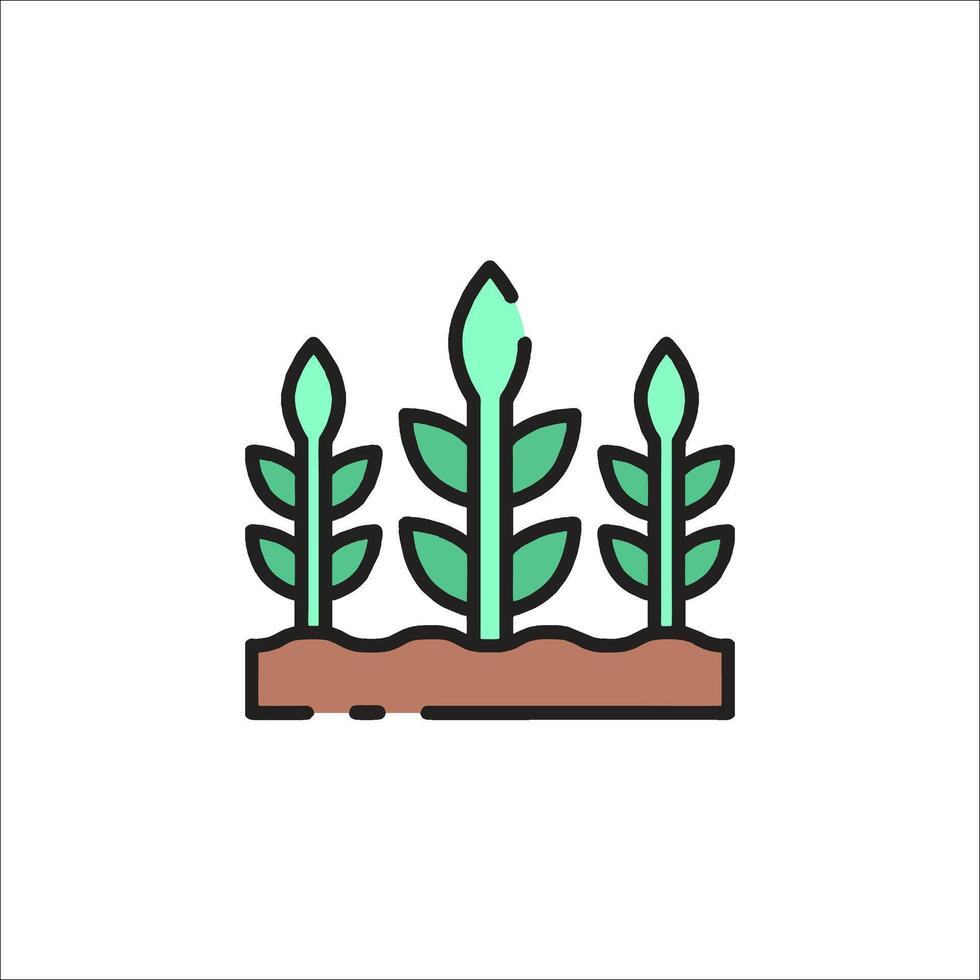 A plant growing in the ground icon vector