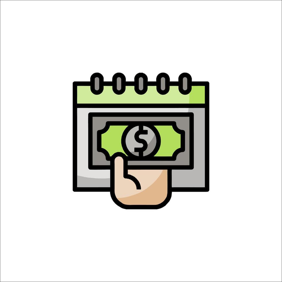 Hand holding money icon on white background vector