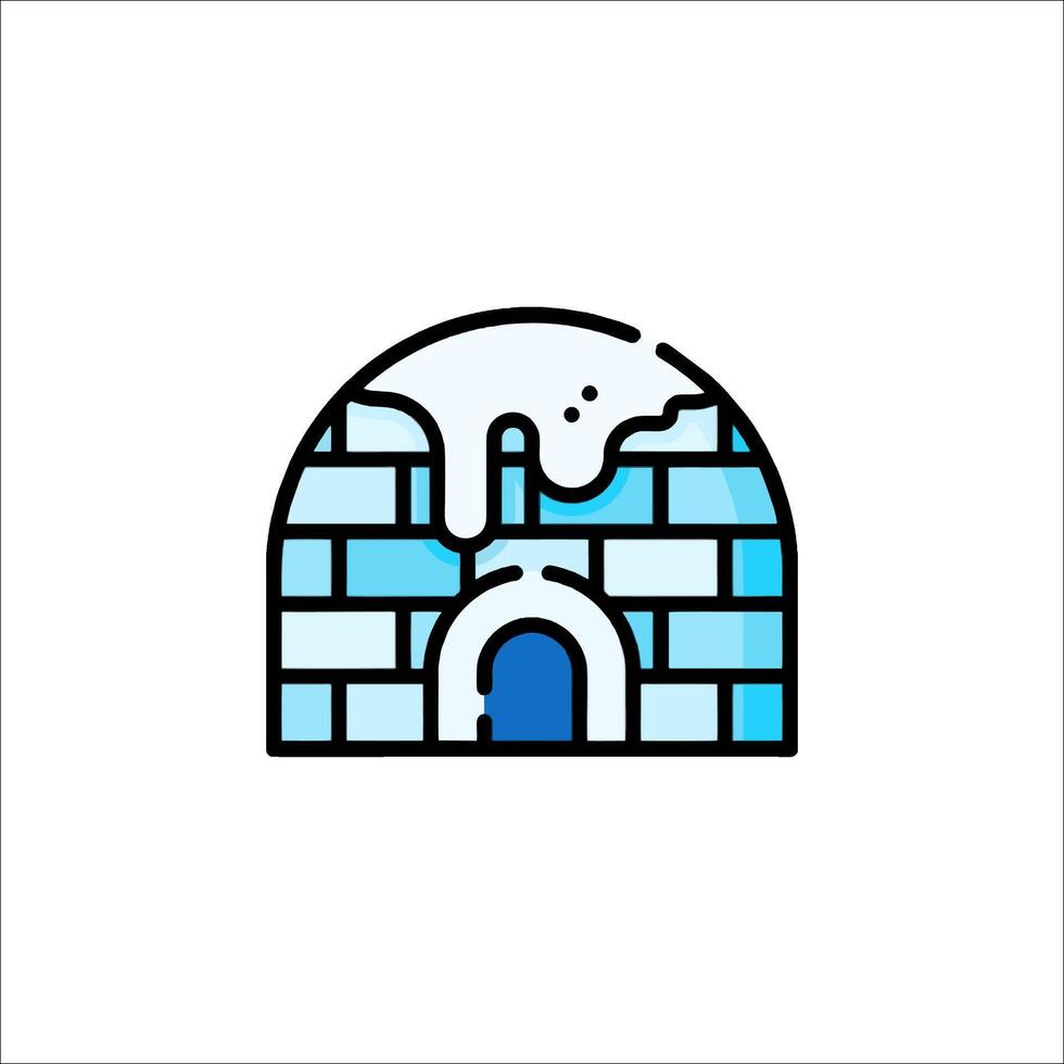 An igloo icon with a door and a window vector