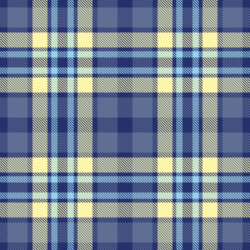 Seamless pastel plaid pattern in soft blue and yellow hues. Perfect for textile design, fashion, or website backgrounds. Evokes feelings of serenity and style. vector