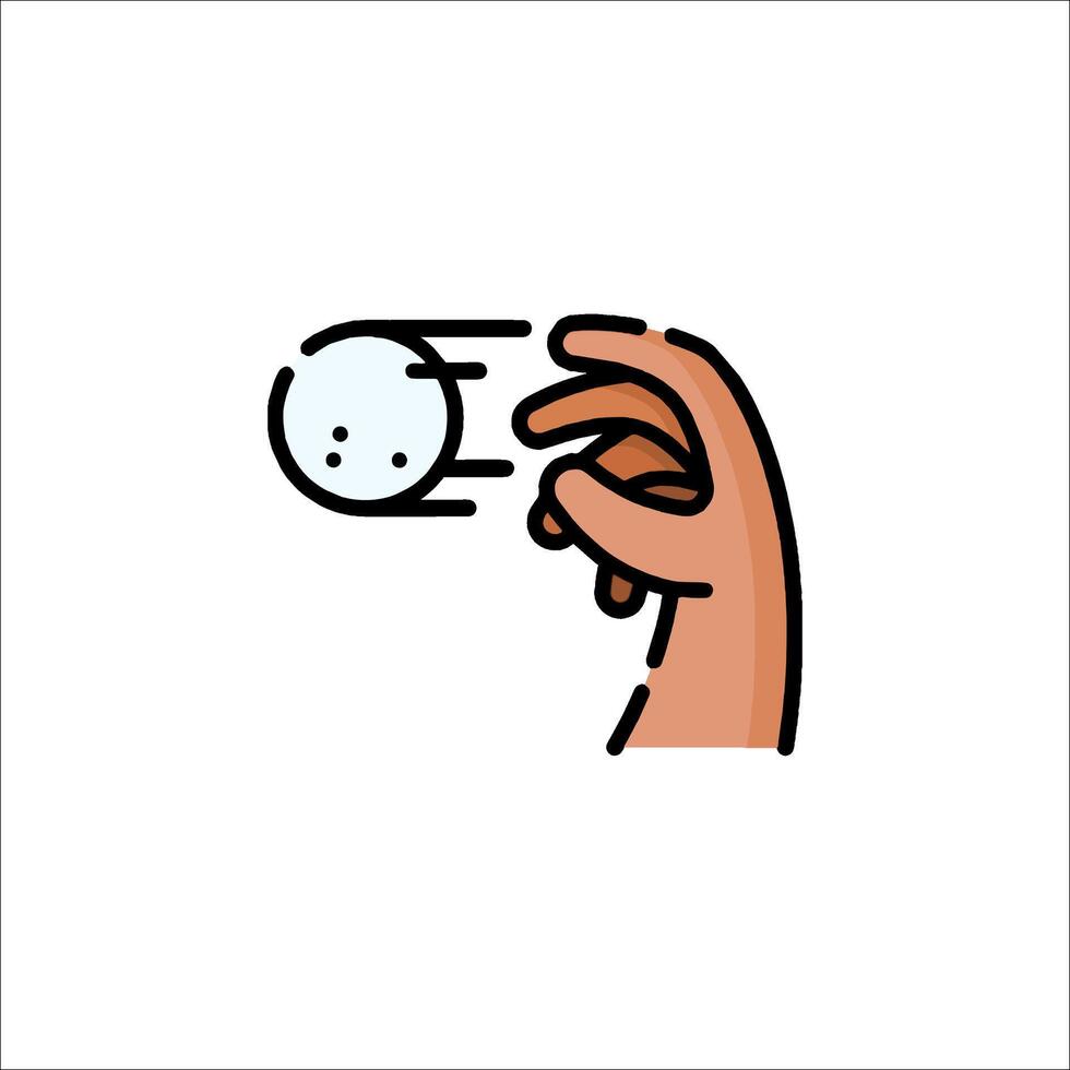 A hand holding a bowling ball icon vector